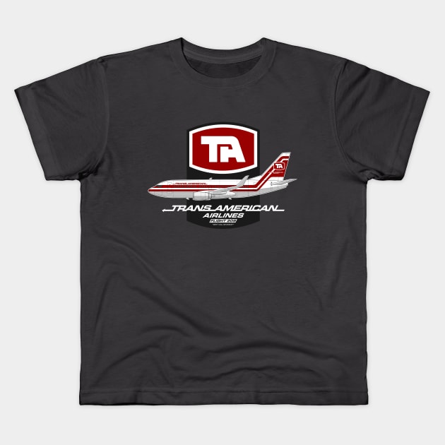 TRANS AMERICAN AIRLINES FLIGHT 209 Kids T-Shirt by Aries Custom Graphics